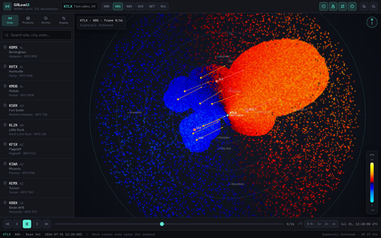 Storm relative and base velocity